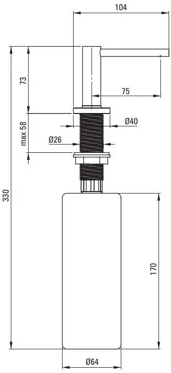 Skysto ploviklio dozatorius Deante Aster ZZZ_C0DD, Brushed Bronze