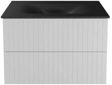 Spintelė Besco Akya Linea 66 cm su praustuvu ir klik-klak, Baltas matt/Gun metal+Chrome