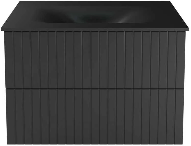 Spintelė Besco Akya Linea 66 cm su praustuvu ir klik-klak, Gun Metal matt/Gun Metal+Juodas matt