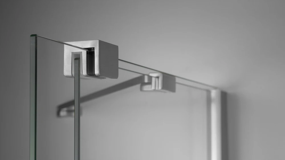 Stačiakampė dušo kabina Deante Prizma, 100x90 cm, Brushed steel