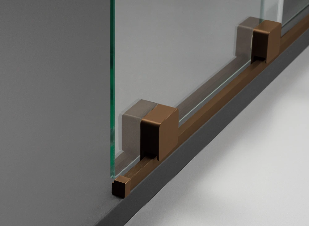 Stačiakampė dušo kabina Deante Prizma, 140x70 cm, Brushed bronze