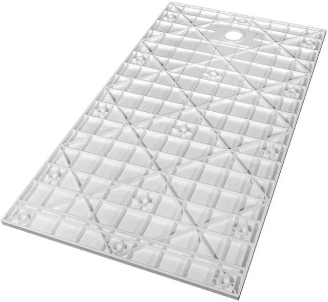 Stačiakampis dušo padėklas Besco Vexo Marble, 160 x 90 cm