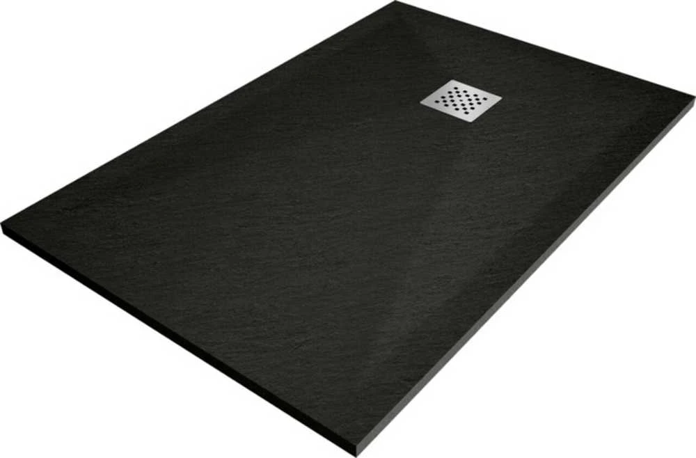 Stačiakampis dušo padėklas Mexen Stone+ su sifonu, Anthracite, 130x80 cm