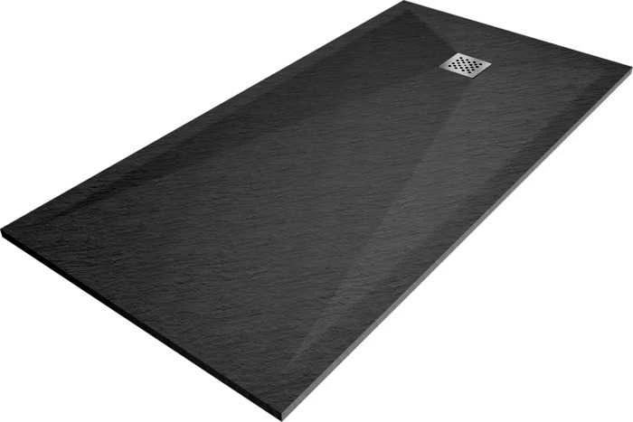 Stačiakampis dušo padėklas Mexen Stone+ su sifonu, Pilkas, 180x90 cm
