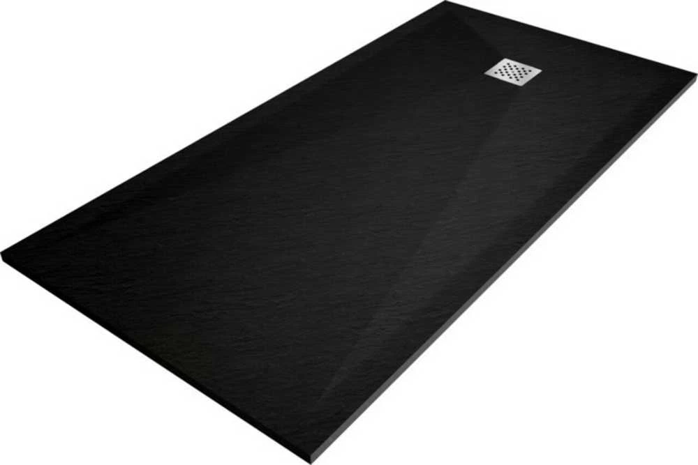 Stačiakampis dušo padėklas Mexen Stone+ su sifonu, Anthracite, 160x70 cm