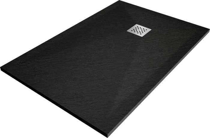 Stačiakampis dušo padėklas Mexen Stone+ su sifonu, Anthracite, 100x80 cm