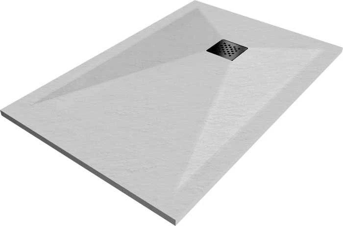 Stačiakampis dušo padėklas Mexen Stone+ su sifonu, Baltas, 120x80 cm