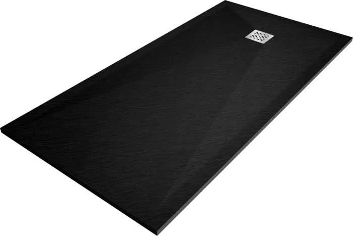 Stačiakampis dušo padėklas Mexen Stone+ su sifonu, Anthracite, 200x90 cm