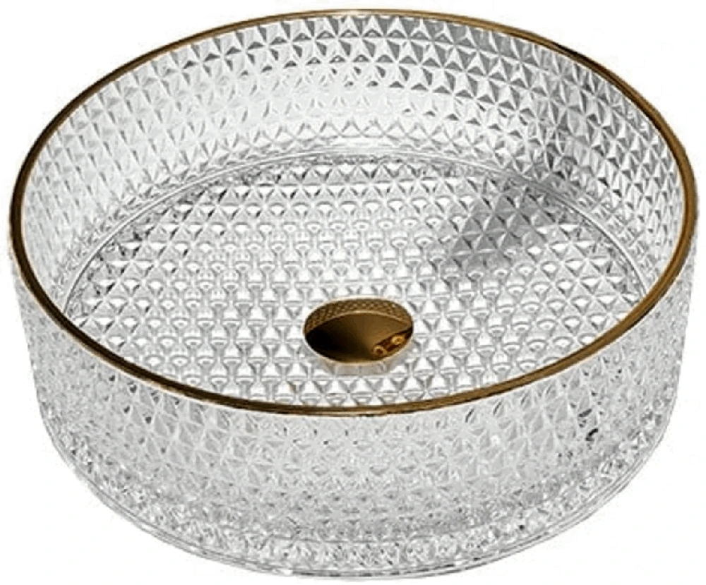 Stiklinis praustuvas Mexen Aura, Transparent/Gold