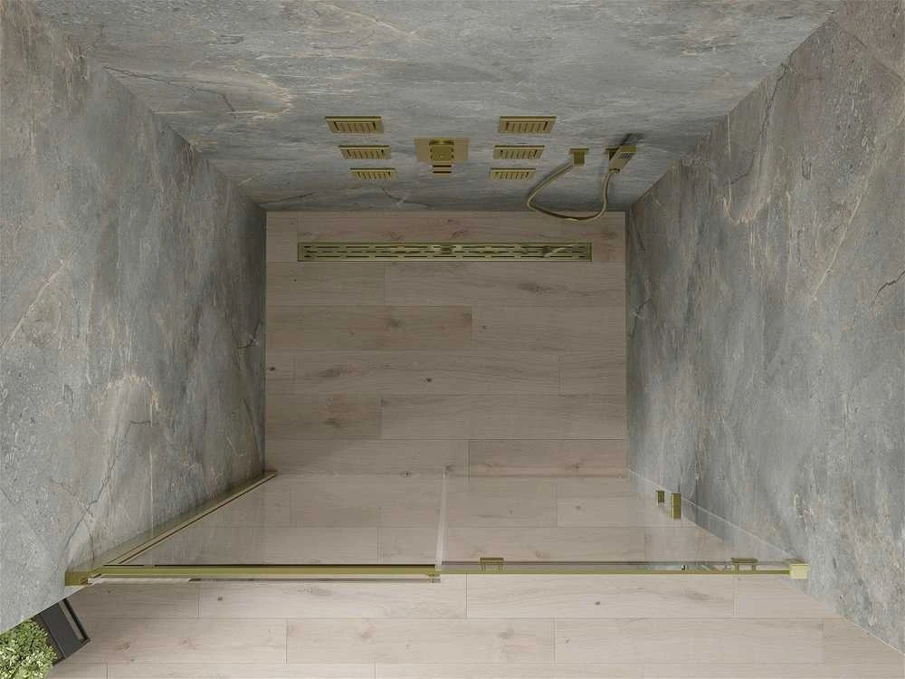 Stumdomos dušo durys Mexen Omega, Gold, 110 cm