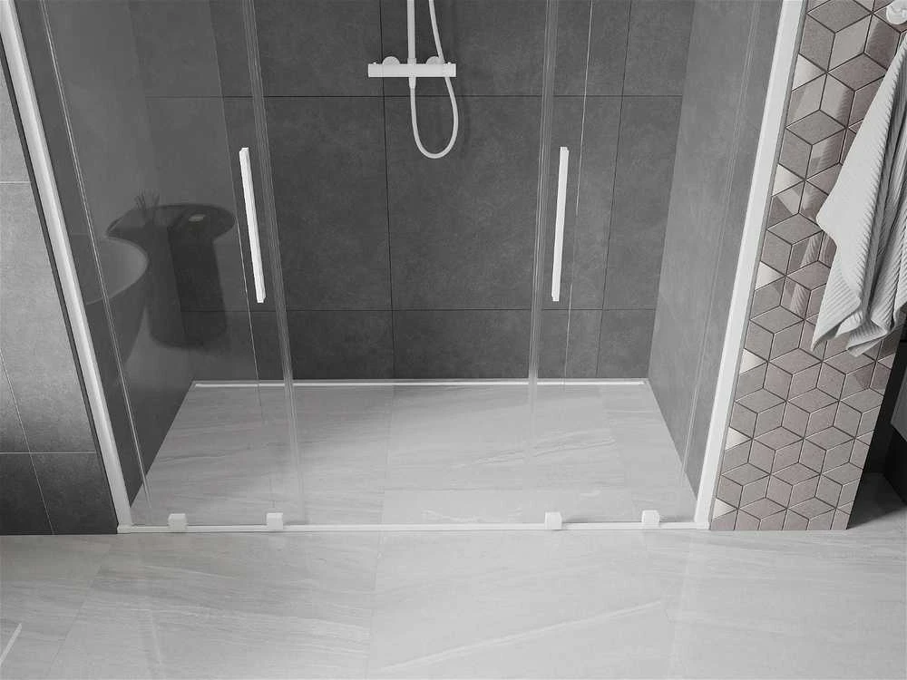 Stumdomos dušo durys Mexen Velar DUO, Baltas, 140 cm