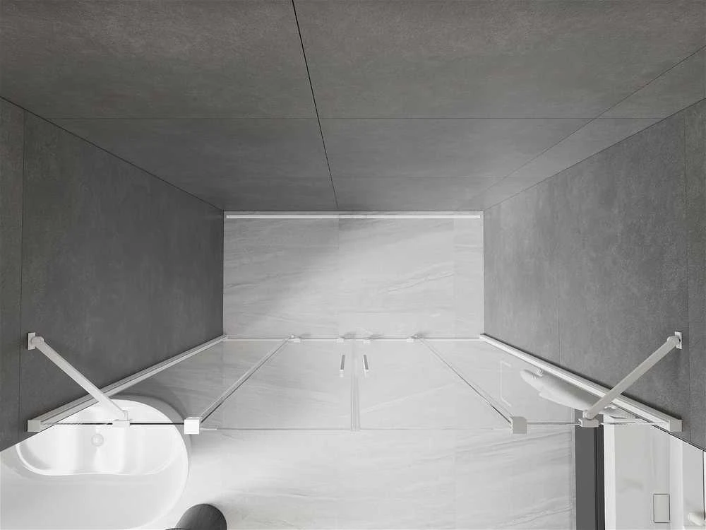 Stumdomos dušo durys Mexen Velar DUO, Baltas, 160 cm
