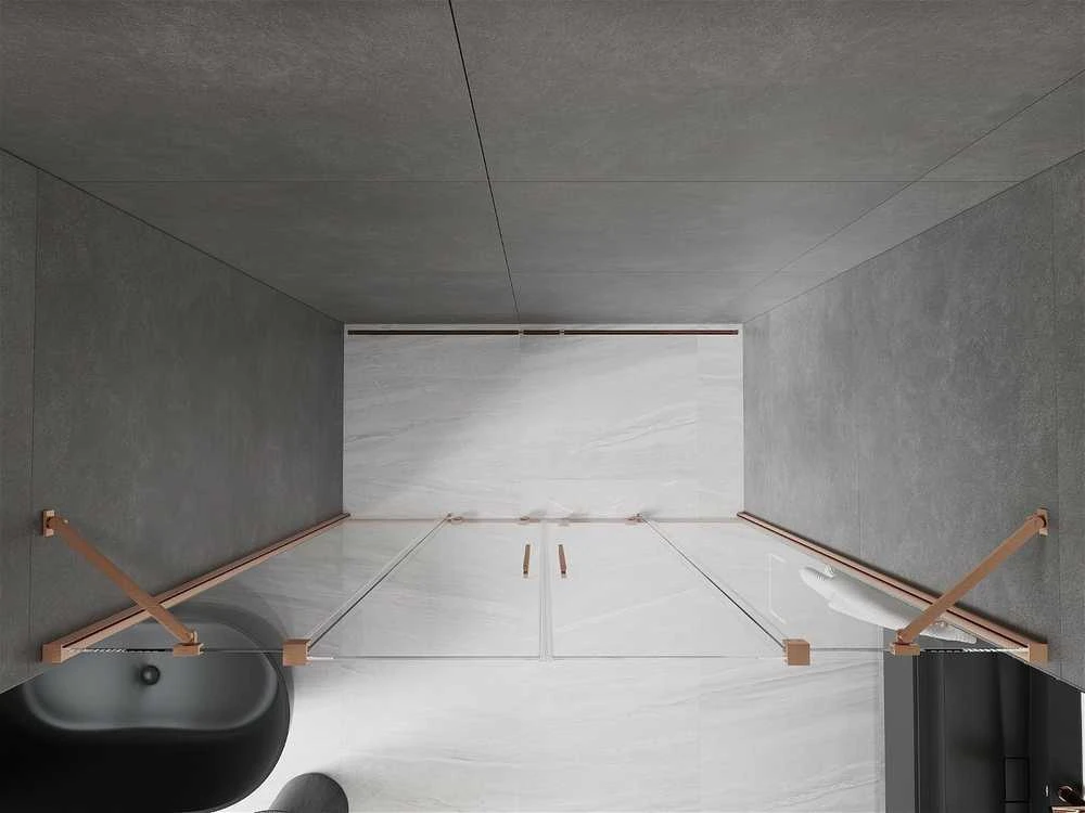 Stumdomos dušo durys Mexen Velar DUO, Brushed copper, 180 cm
