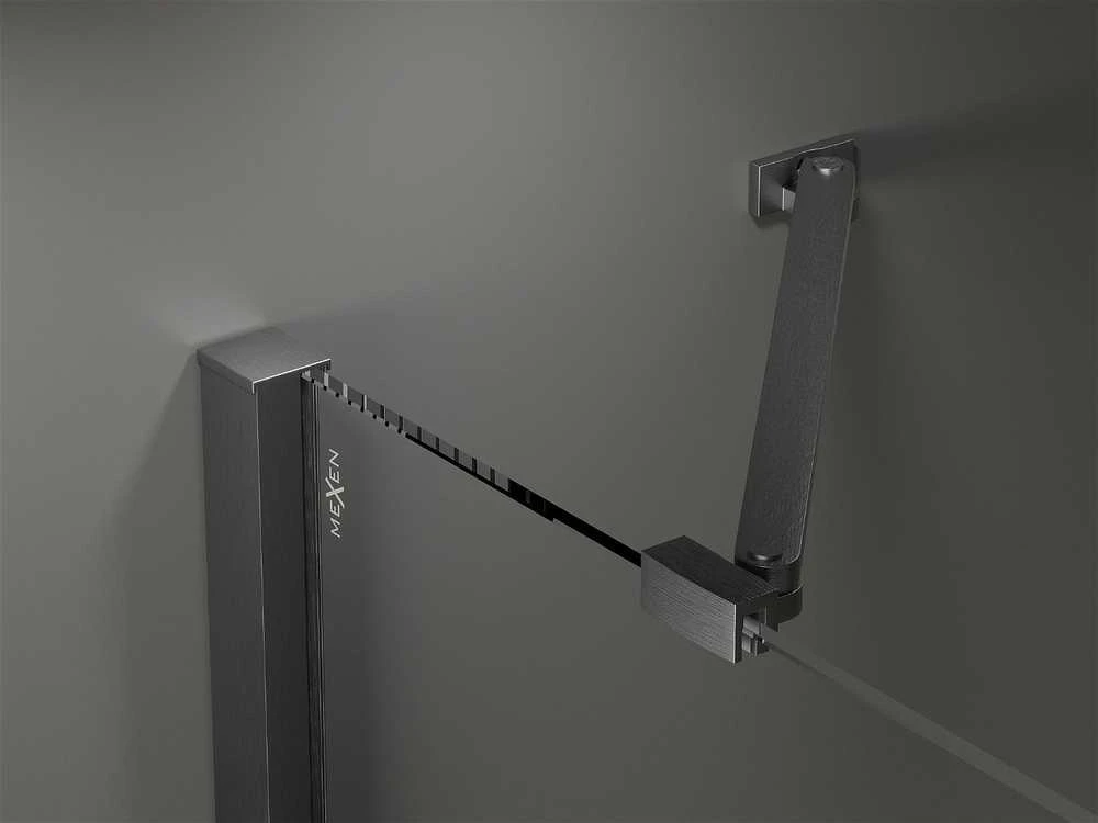 Stumdomos dušo durys Mexen Velar DUO, Brushed gun pilka, 200 cm