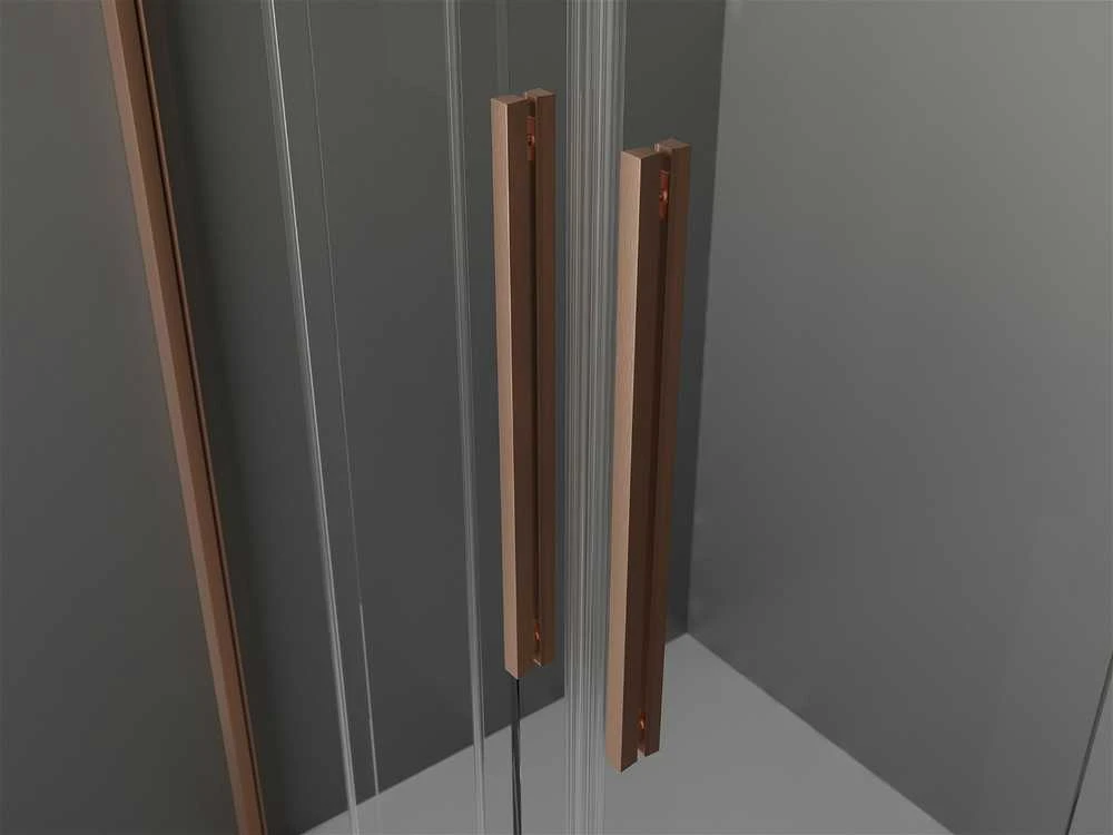 Stumdomos dušo durys Mexen Velar DUO, Brushed copper, 180 cm