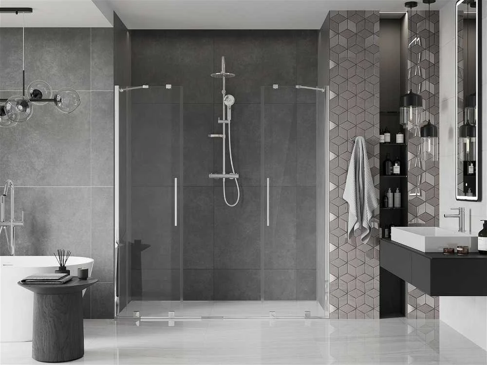 Stumdomos dušo durys Mexen Velar DUO, Chrome, 160 cm