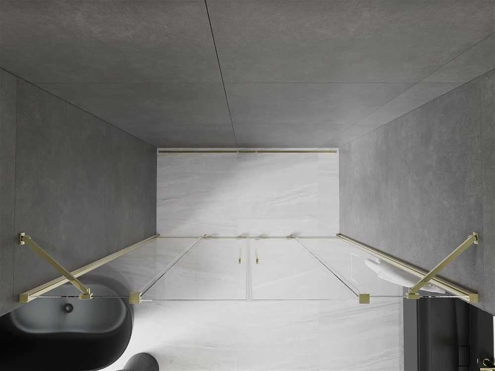 Stumdomos dušo durys Mexen Velar DUO, Gold, 140 cm