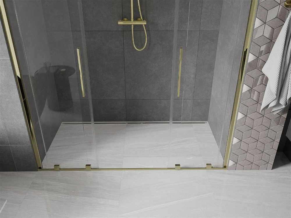 Stumdomos dušo durys Mexen Velar DUO, Gold, 140 cm