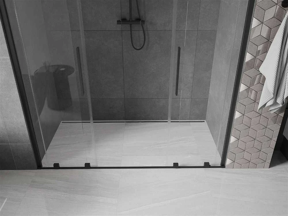 Stumdomos dušo durys Mexen Velar DUO, Juodas, 150 cm