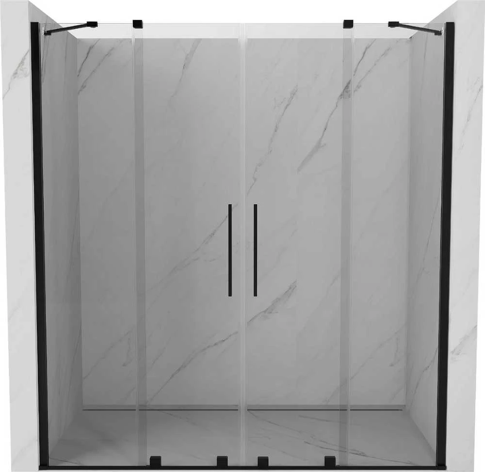 Stumdomos dušo durys Mexen Velar DUO, Juodas, 140 cm