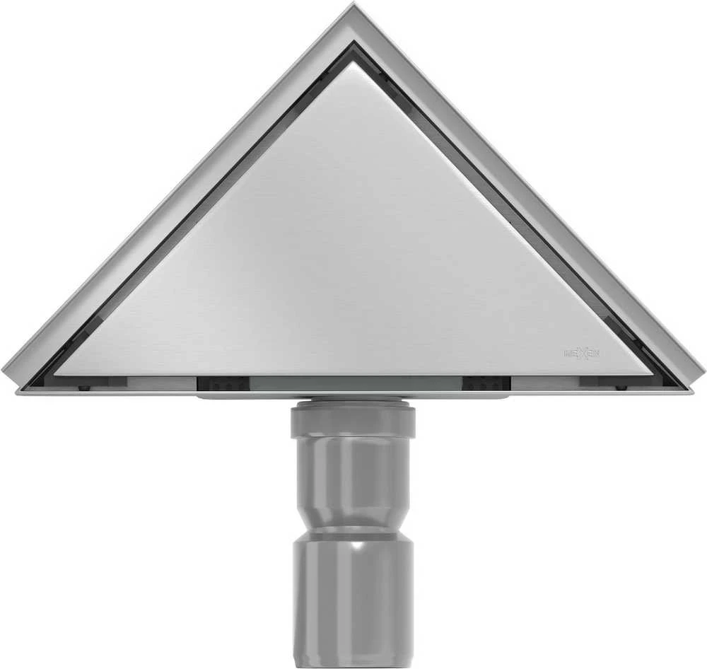 Trikampis dušo latakas Mexen Flat, Chrome, 20 x 20 cm