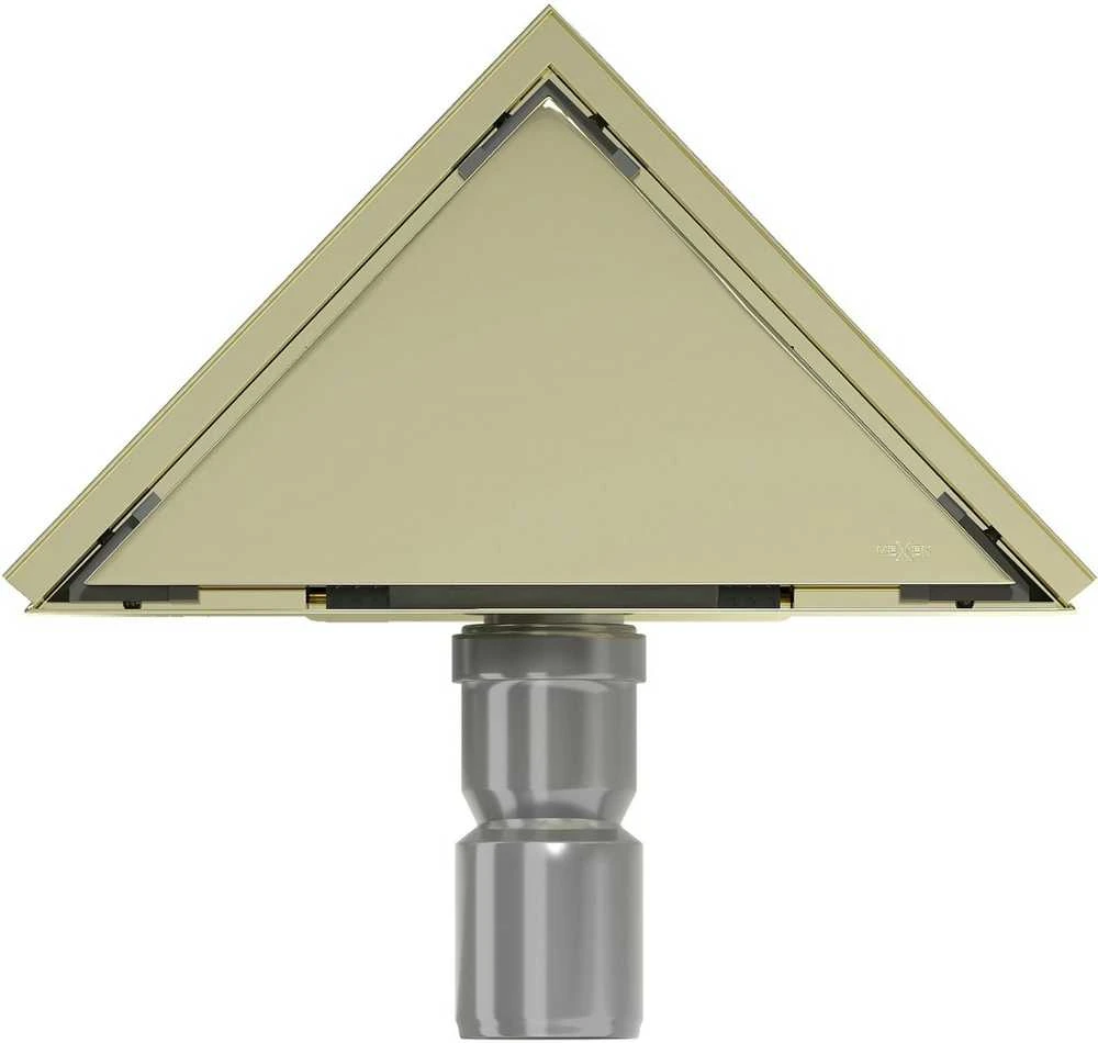Trikampis dušo latakas Mexen Flat, Gold, 20 x 20 cm