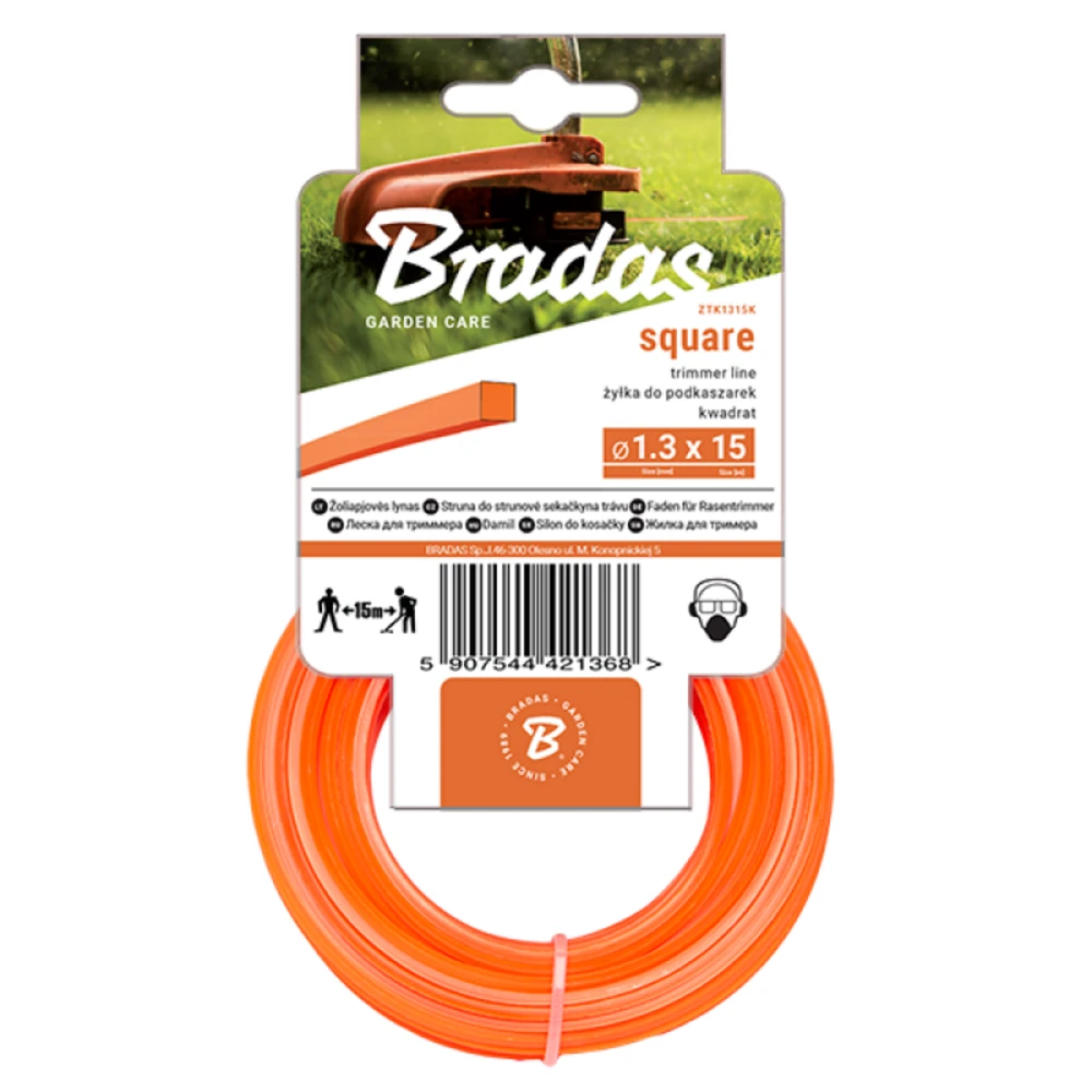 Trimerio valas Bradas TRIMMER Square, 1,6mm x 15m