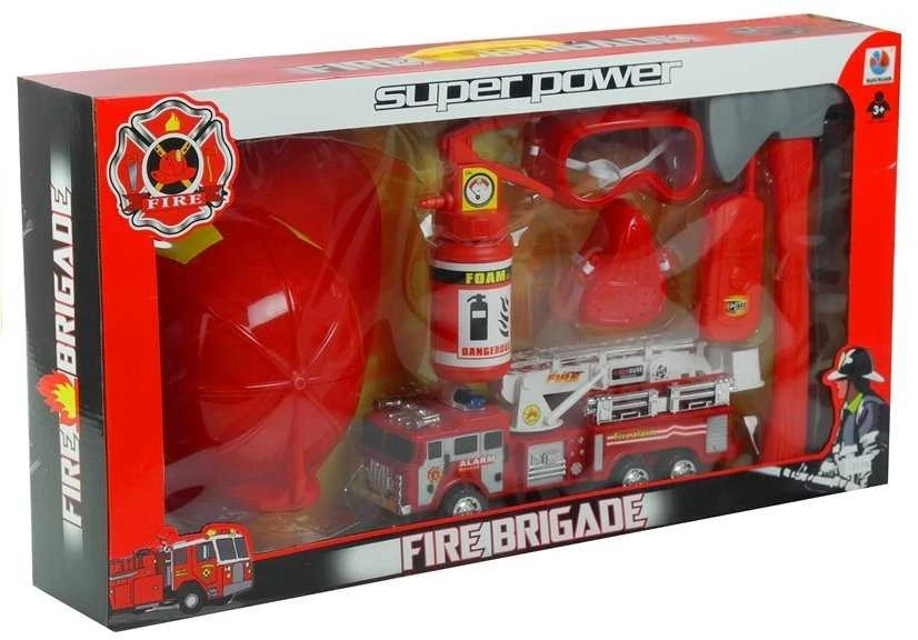 Lean Toys Ugniagesių rinkinys ugniagesių šalmo gesintuvas