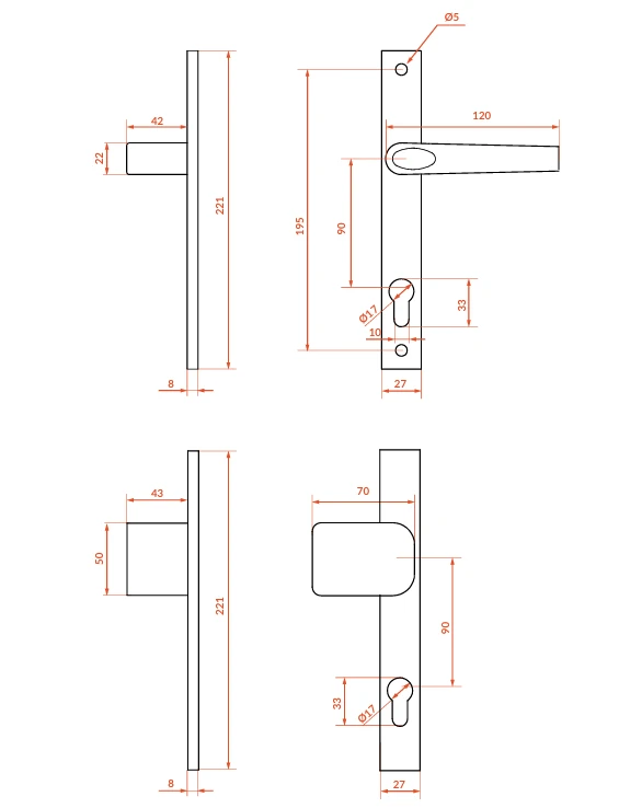 Vartų rankena Kuchinox MAGNAT, KGR_535S, Graphite