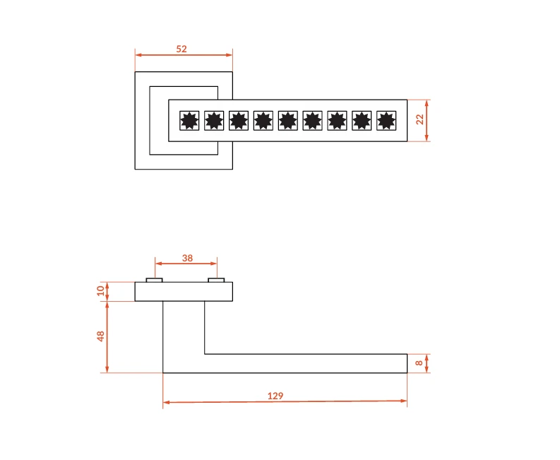 Vidaus durų rankena Kuchinox GLORIA, KLO_900A, Juodas