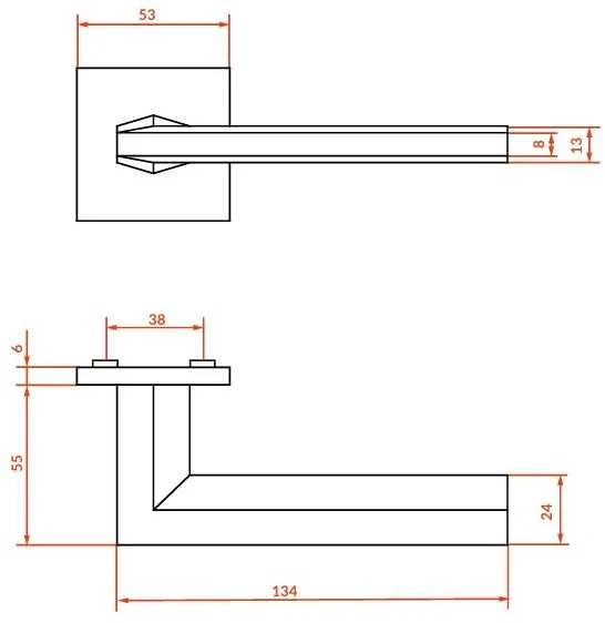 Vidaus durų rankena Kuchinox LIBIA, KLI_G00A, Brushed auksinis