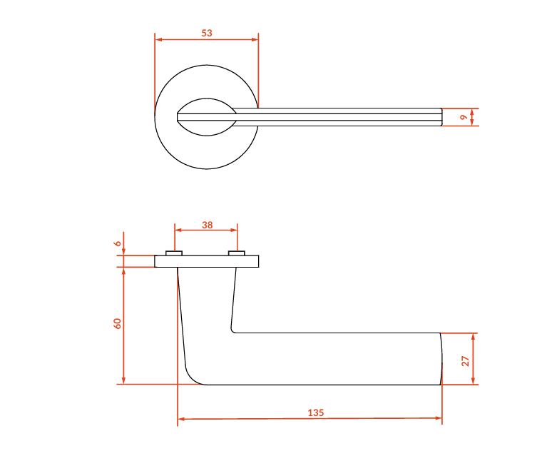 Vidaus durų rankena Kuchinox MAROKO, KMR_500A, Graphite