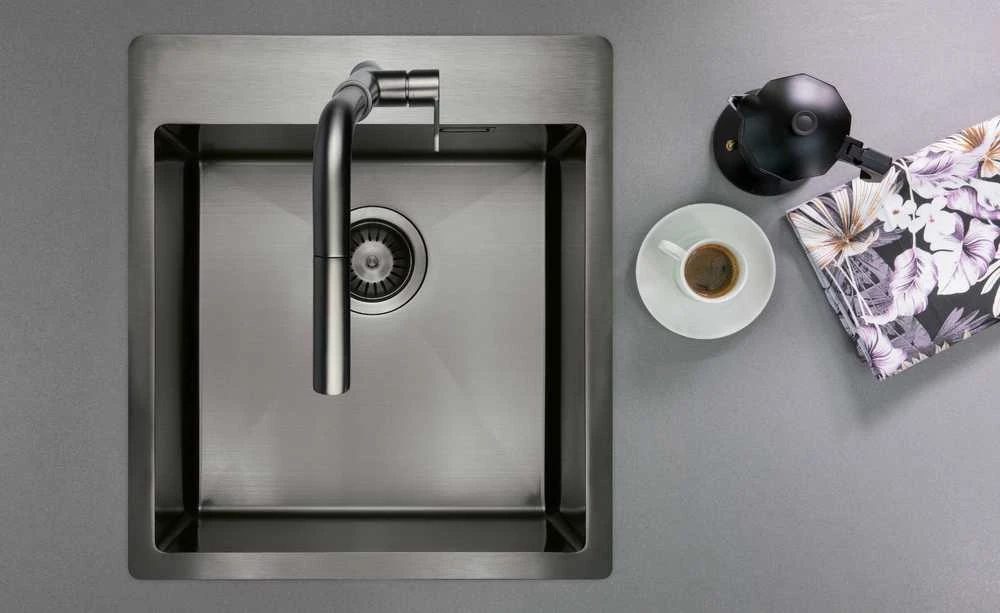 Virtuvinė plautuvė Deante Olfato Precious, ZPO_D10B, Titanium