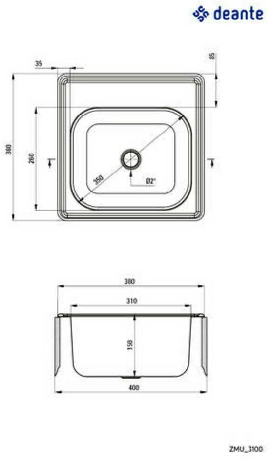 Virtuvinė plautuvė Deante Techno ZMU 3100, decor