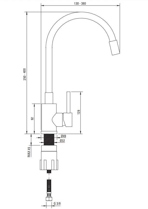 Virtuvinis maišytuvas Deante Luno BOC_5720, rusvai gelsvas/Steel