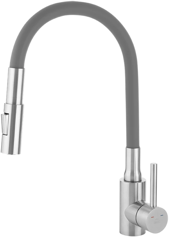 Virtuvinis maišytuvas Laveo Nila-2, BVN_962D, Brushed steel/Pilkas