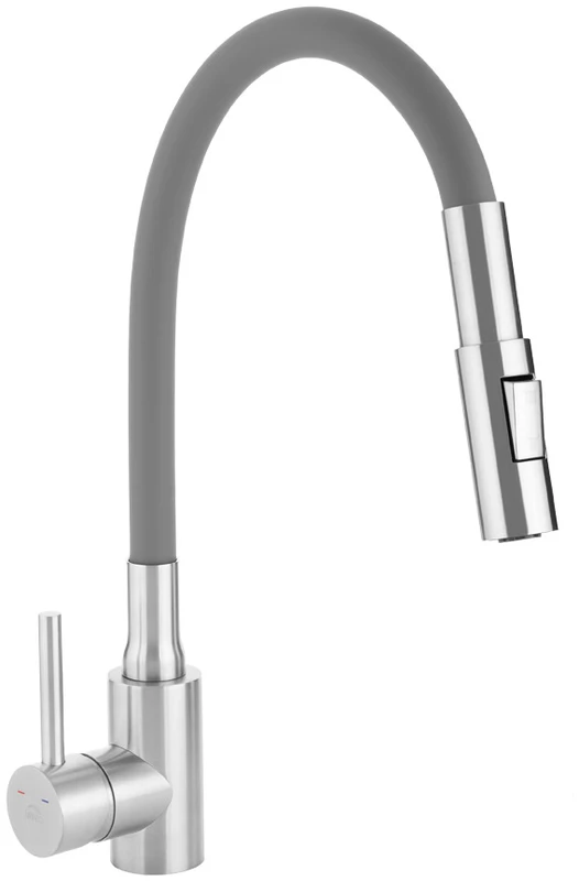 Virtuvinis maišytuvas Laveo Nila-2, BVN_962D, Brushed steel/Pilkas