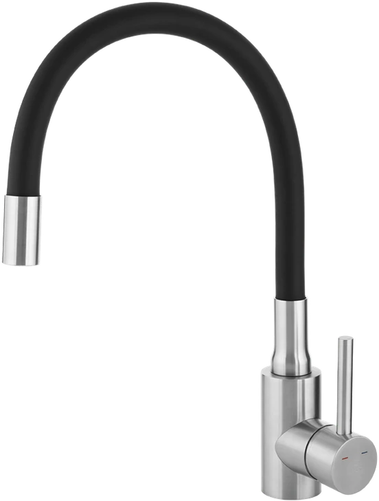 Virtuvinis maišytuvas Laveo Nila, BVN_761D, Brushed steel/Juodas