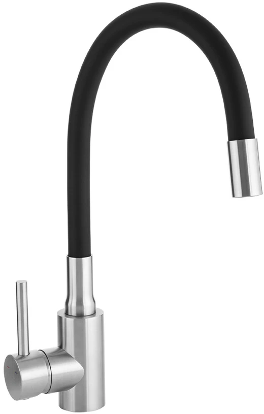 Virtuvinis maišytuvas Laveo Nila, BVN_761D, Brushed steel/Juodas