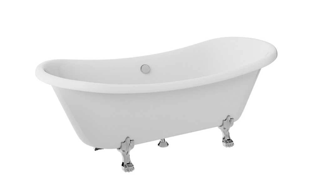 Vonia Besco Amelia 190, Baltas+Chrome, su sifonu su persipylimu Klik-klak Chrome