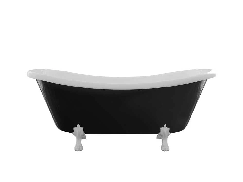 Vonia Besco Amelia B&W 190, Juodas/Baltas+Baltas, su sifonu Klik-klak Chrome