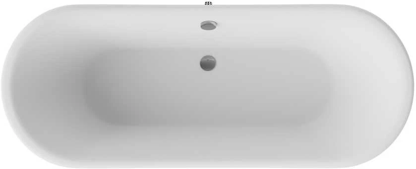 Vonia Besco Amelia Glam 190, Graphite+Baltas, su sifonu su persipylimu Klik-klak Chrome