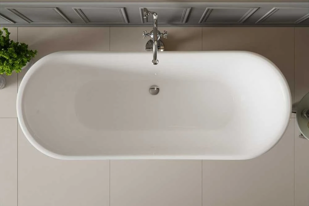 Vonia Besco Amelia Glam 190, Graphite+Baltas, su sifonu Klik-klak Chrome