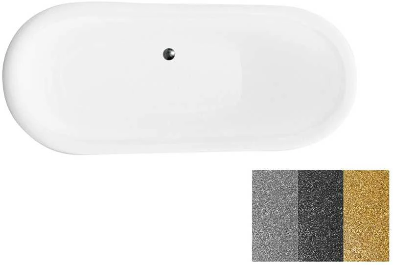 Vonia Besco Amelia Glam 190, Graphite+Chrome, su sifonu Klik-klak Chrome