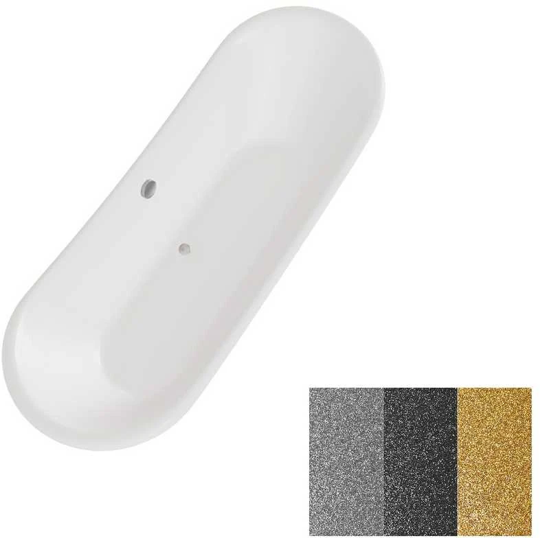 Vonia Besco Amelia Glam 190, Graphite+Chrome, su sifonu su persipylimu Klik-klak Chrome