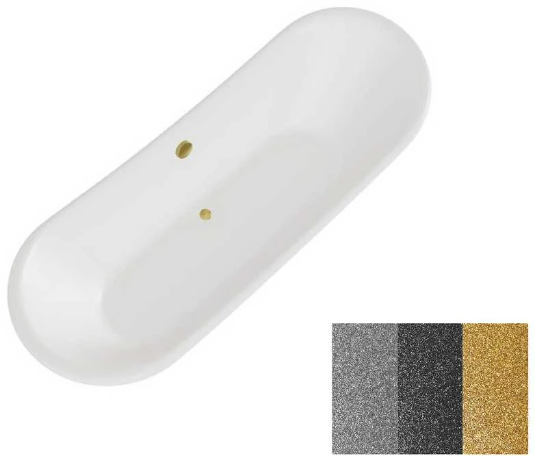 Vonia Besco Amelia Glam 190, Graphite+Gold, su sifonu su persipylimu Klik-klak Gold