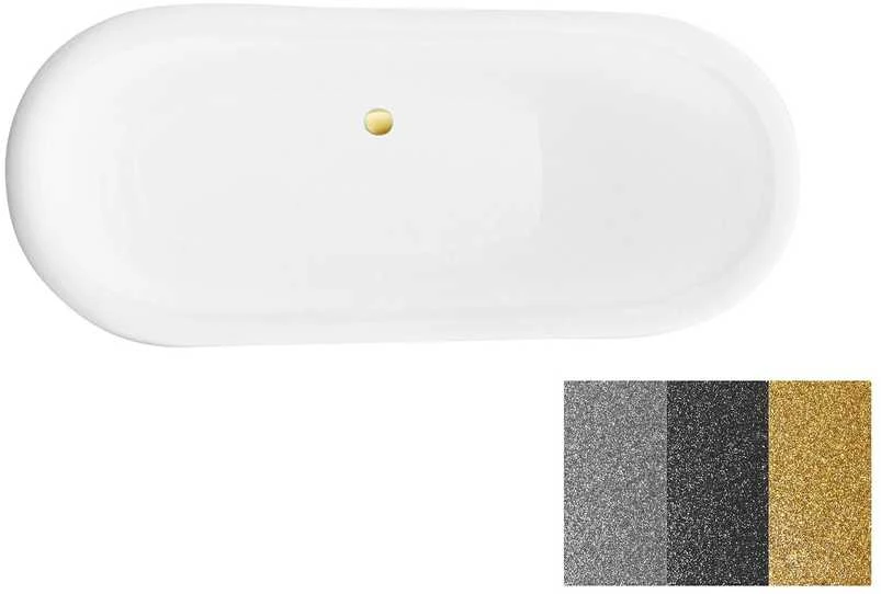 Vonia Besco Amelia Glam 190, Graphite+Gold, su sifonu Klik-klak Gold