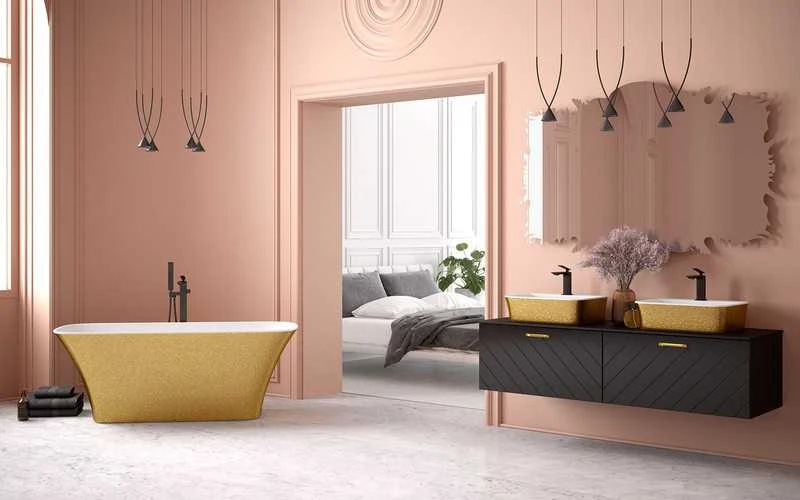 Vonia Besco Assos Glam Gold, 160 x 70 cm, su klik-klak chrome