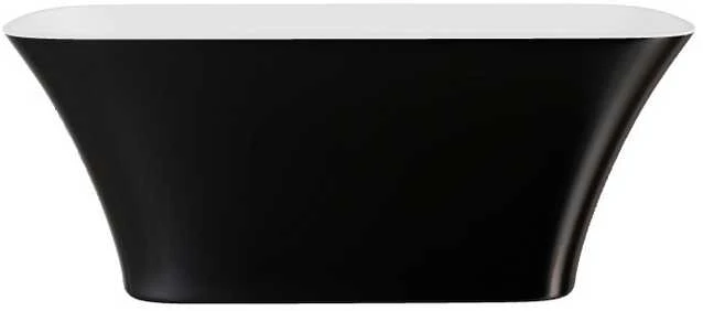 Vonia Besco Assos S-Line Juodas&Baltas, 160 x 70 cm, su klik-klak chrome valomu iš viršaus