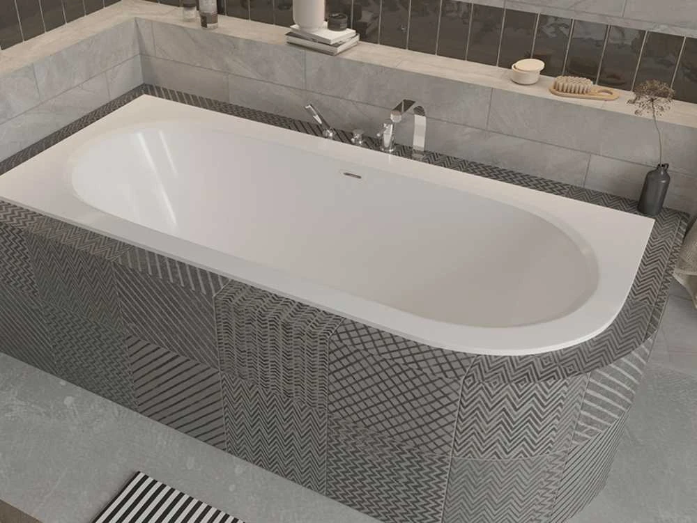 Vonia Besco Avita Slim+, 170 x 75 cm, kairinė, su aukso spalvos sifonu